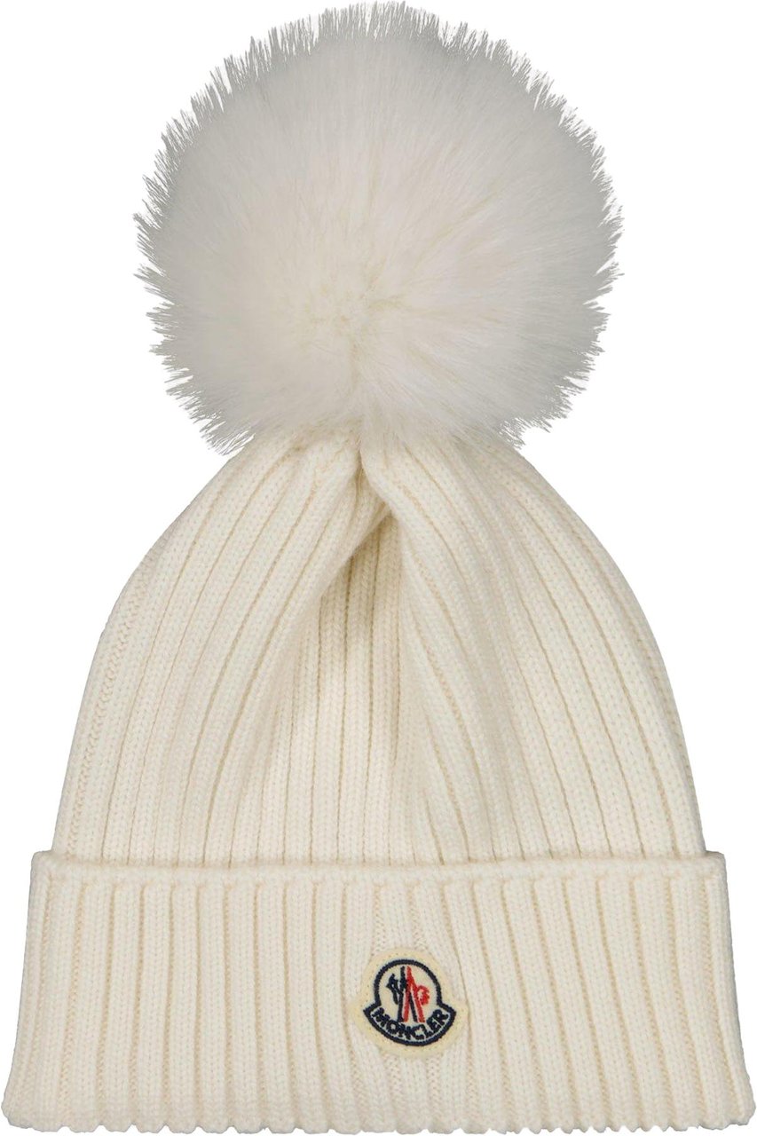 Moncler Moncler Meisjes Muts Off White Wit
