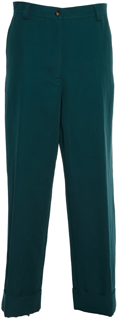 Dries van Noten Pantaloni Con Risvolto Pakora Groen