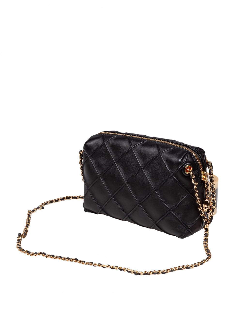 Tory Burch Tory burch fleming small quilted leather crossbody bag color black Zwart