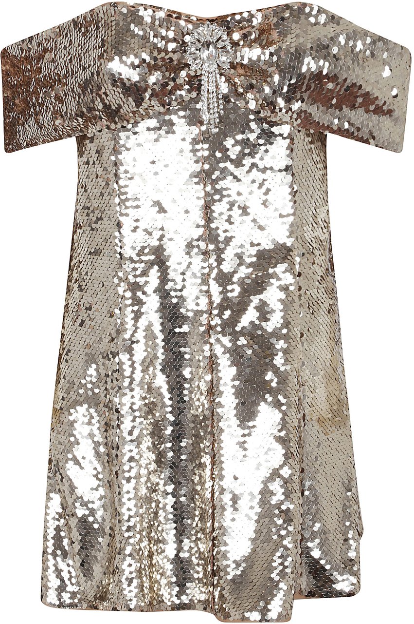 Self-Portrait Sequin Gold Mini Dress Oro Goud