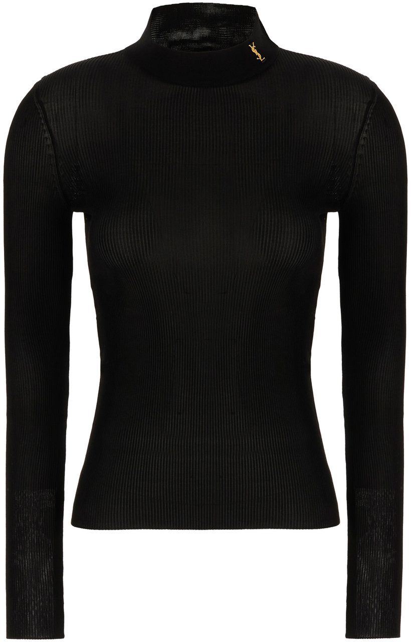 Saint Laurent Saint Laurent Black cotton top Zwart