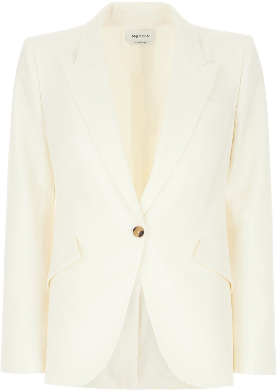 Alexander McQueen Alexander McQueen Ivory wool blazer Neutraal