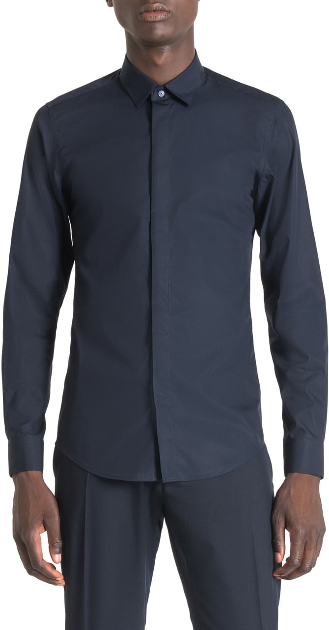 Antony Morato SHIRT LONDON SLIM FIT IN SOFT TOUCH COTTON EASY IRON Blauw