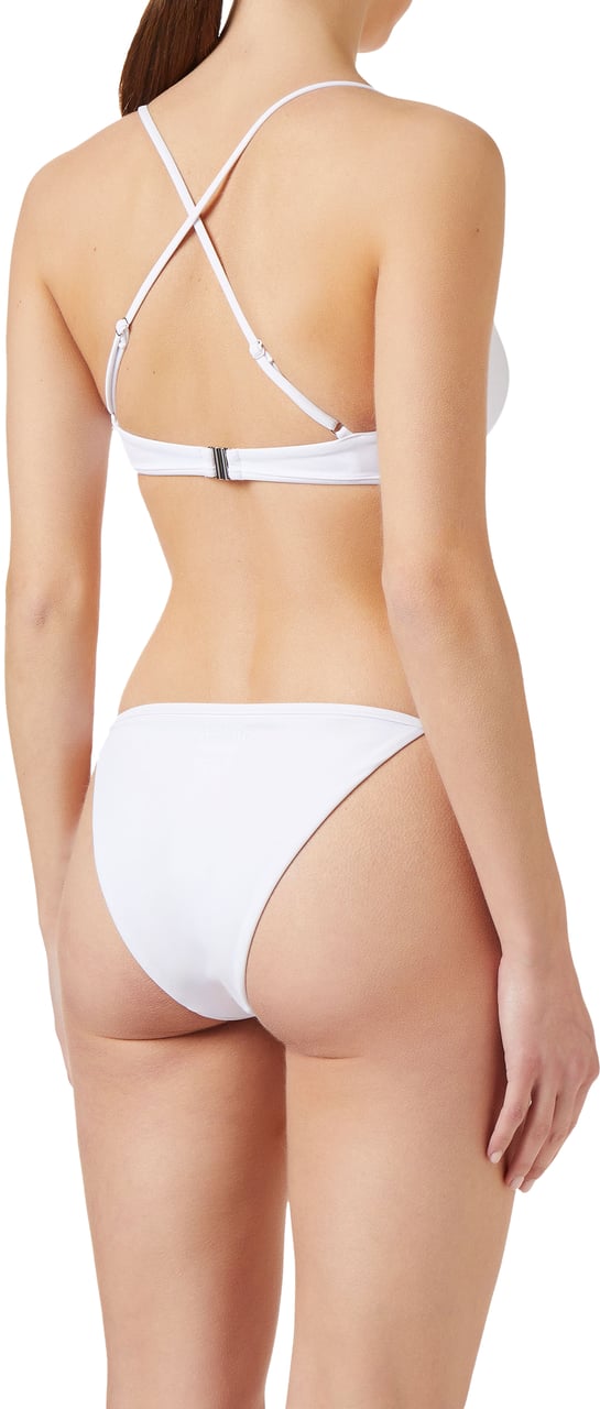 Iceberg White swim top with thin crossed straps on the back Wit