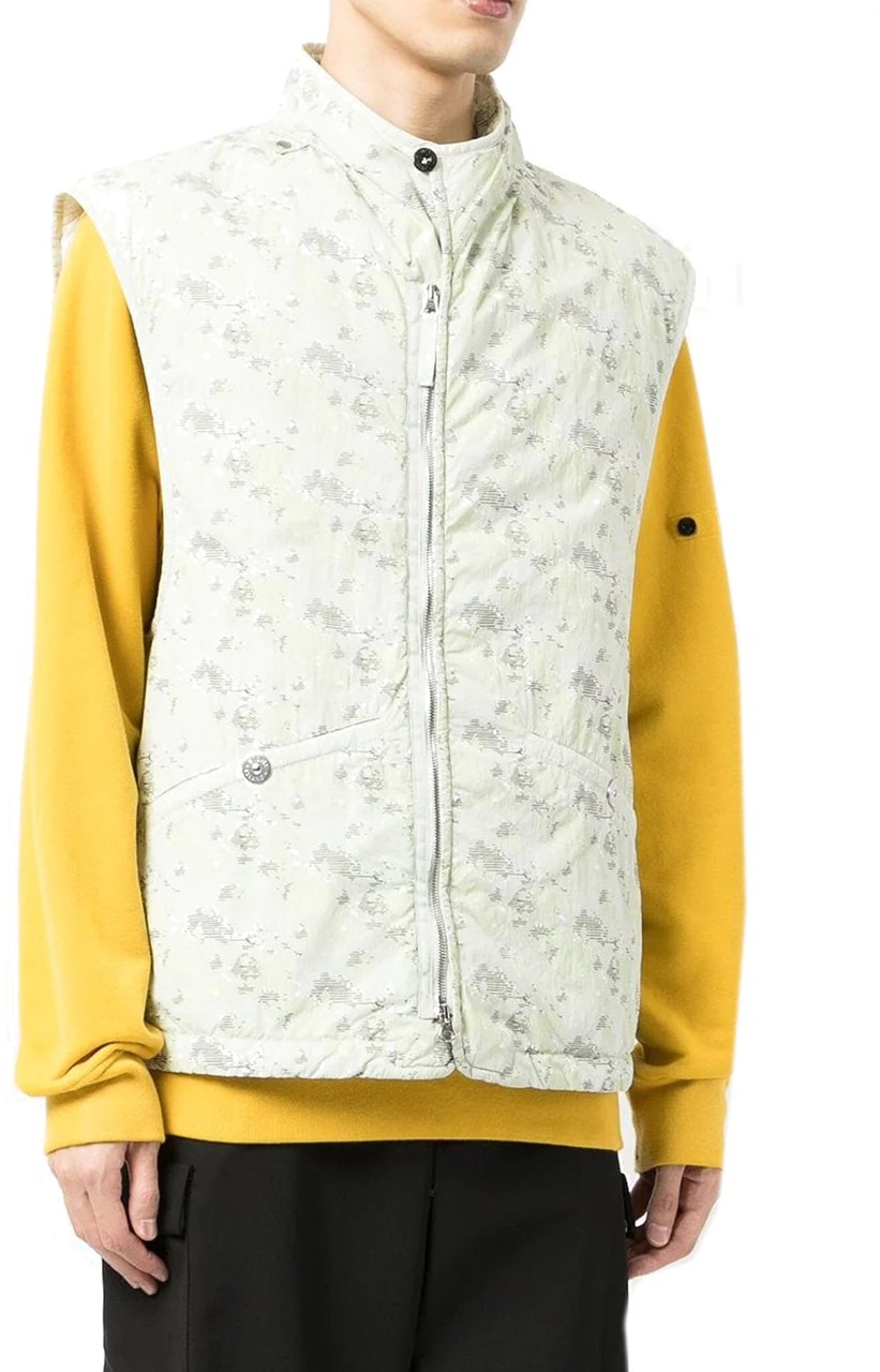 Stone Island Stone Island Printed Brushed Gilet Groen