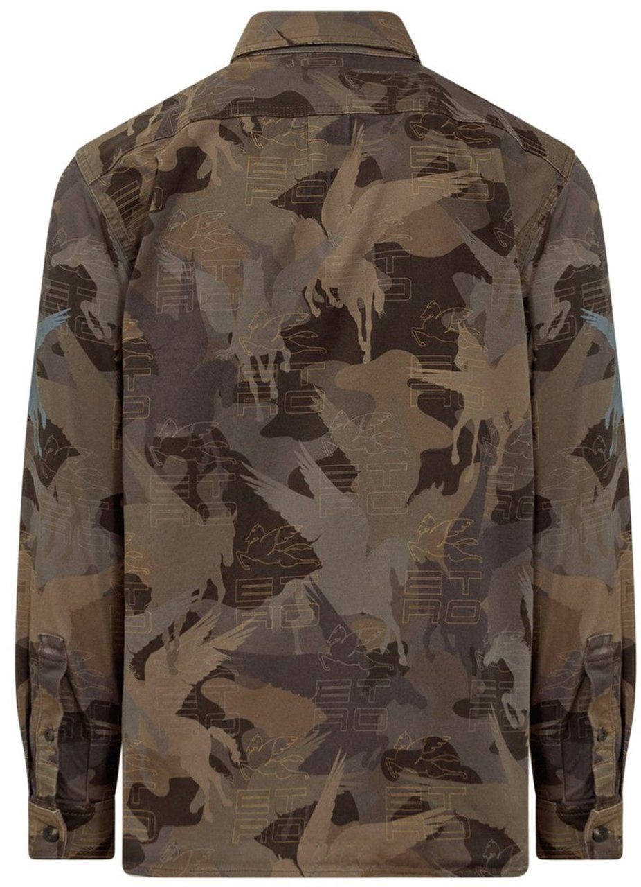 Etro Etro Camouflage Cotton Shirt Bruin