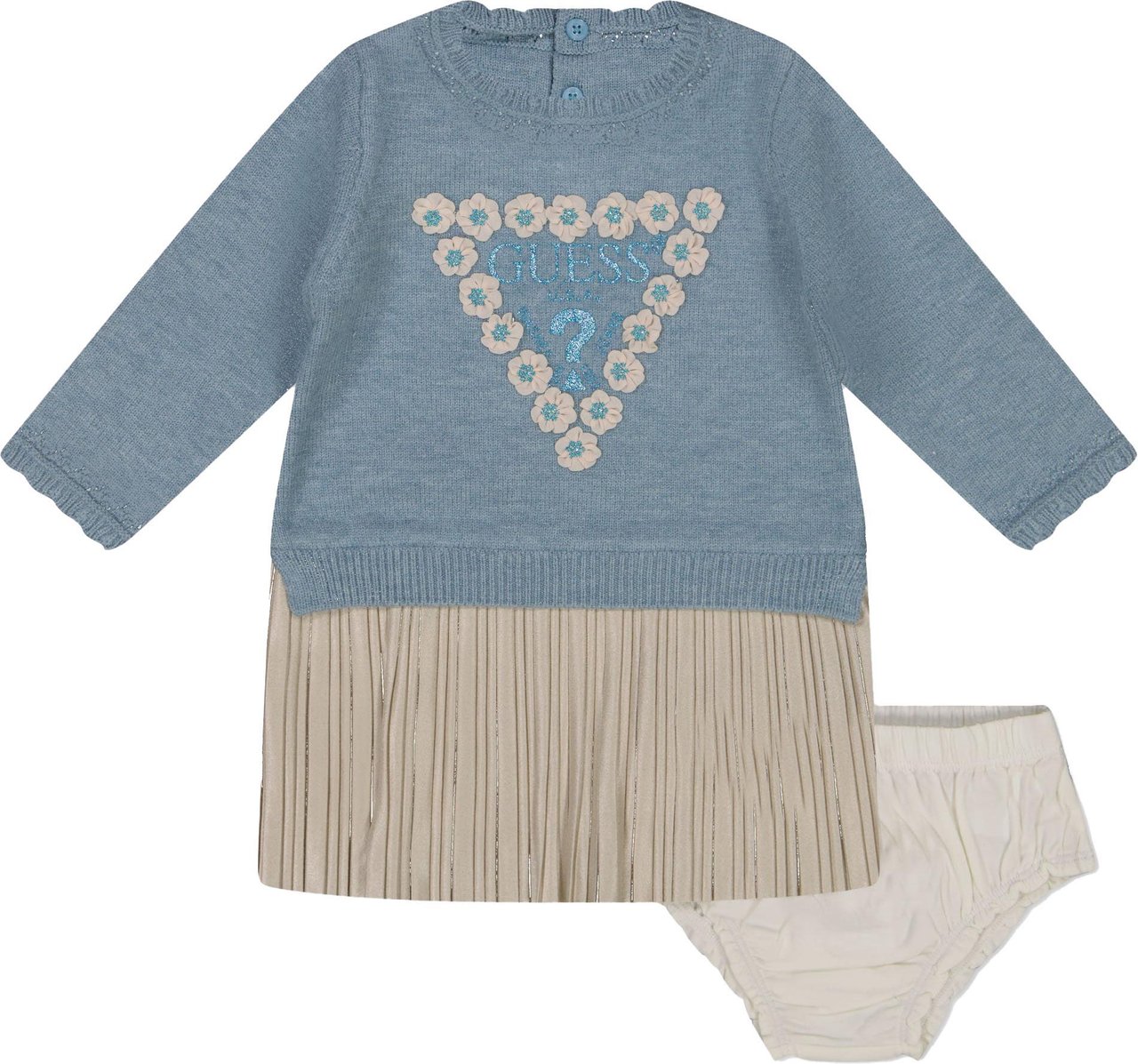 Guess Guess Baby Meisjes Jurk In Licht Blauw Blauw