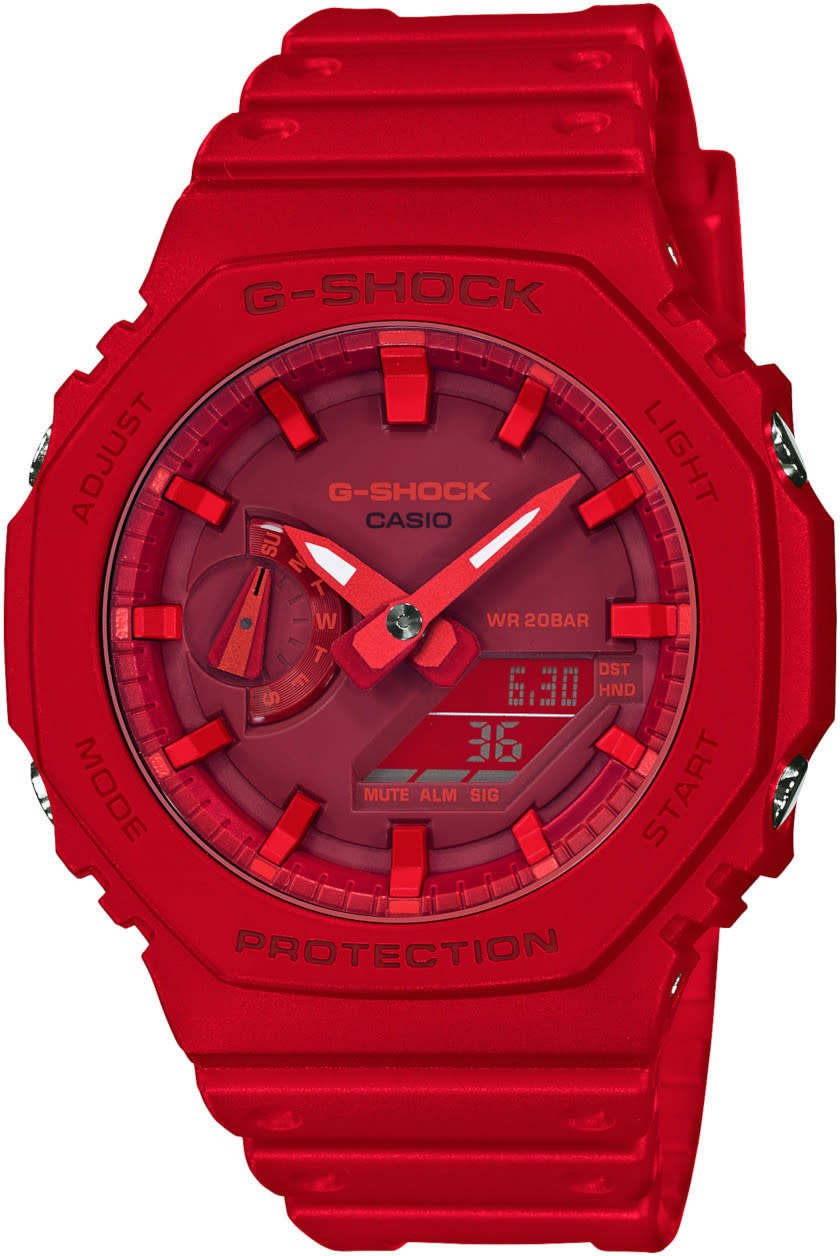 G-Shock G-Shock Horloge GA-2100-4AER Analoog Digitaal Rood Divers