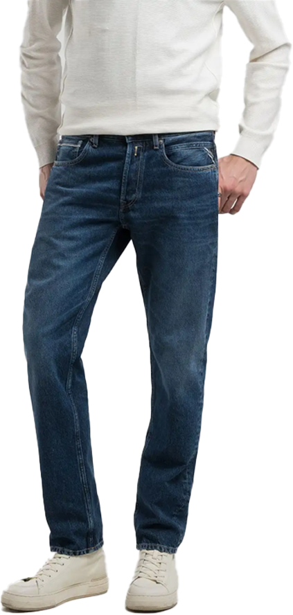 Replay Replay Grover Straight Fit Blauw
