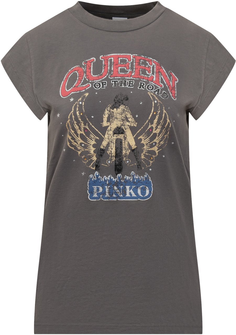 Pinko T-Shirts And Polos Grigiogabbiano Scuro Donkergrijs