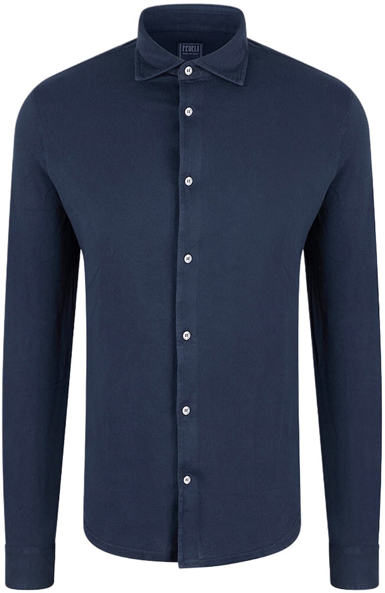 Fedeli Piquet Overhemd Blauw