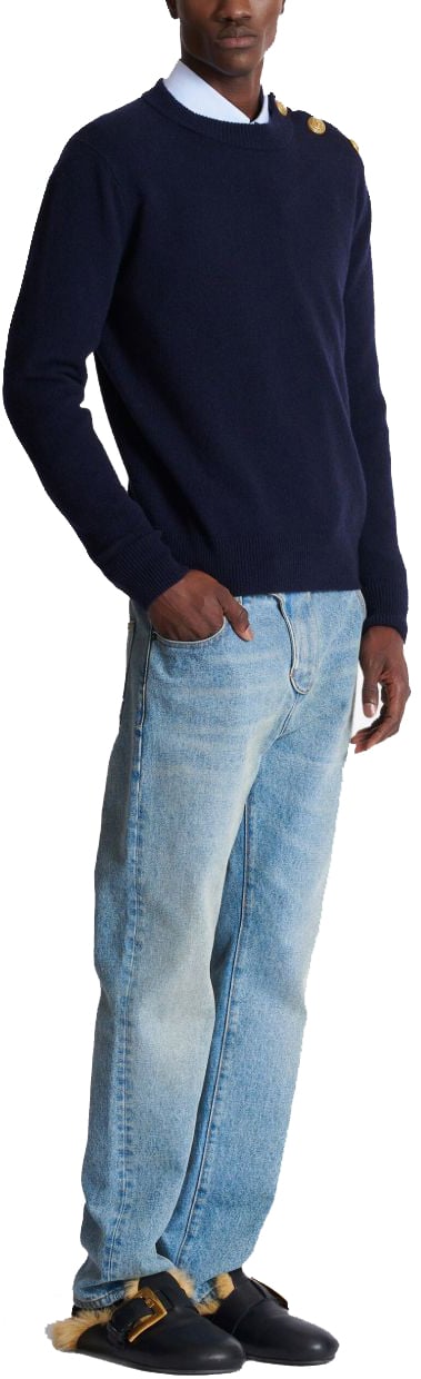 Balmain Sweaters Blue Blauw