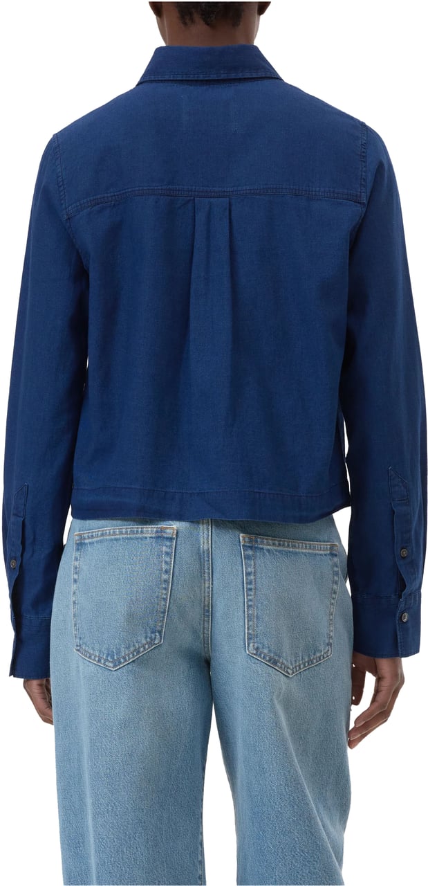 Closed Closed Cropped Classic Shirt Blouses Donkerblauw C94375-19y-27 Blauw