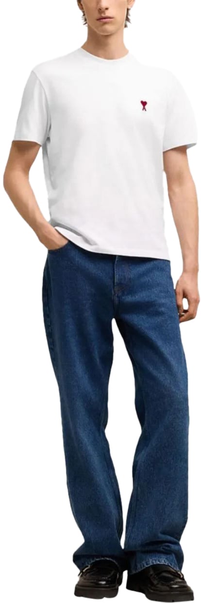 AMI Paris T Shirts & Polo's BFUTS035 724 Wit