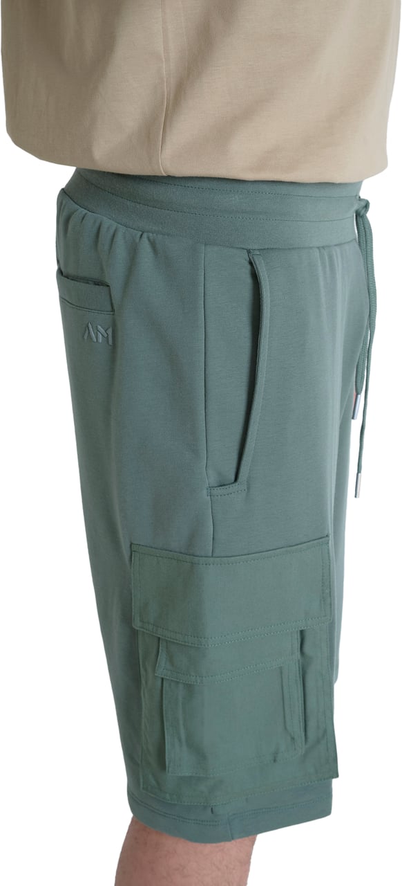 Antony Morato FLEECE SHORTS REGULAR FIT IN SUSTAINABLE COTTON BLEND FABRIC WITH EMBROIDERED LOGO Groen