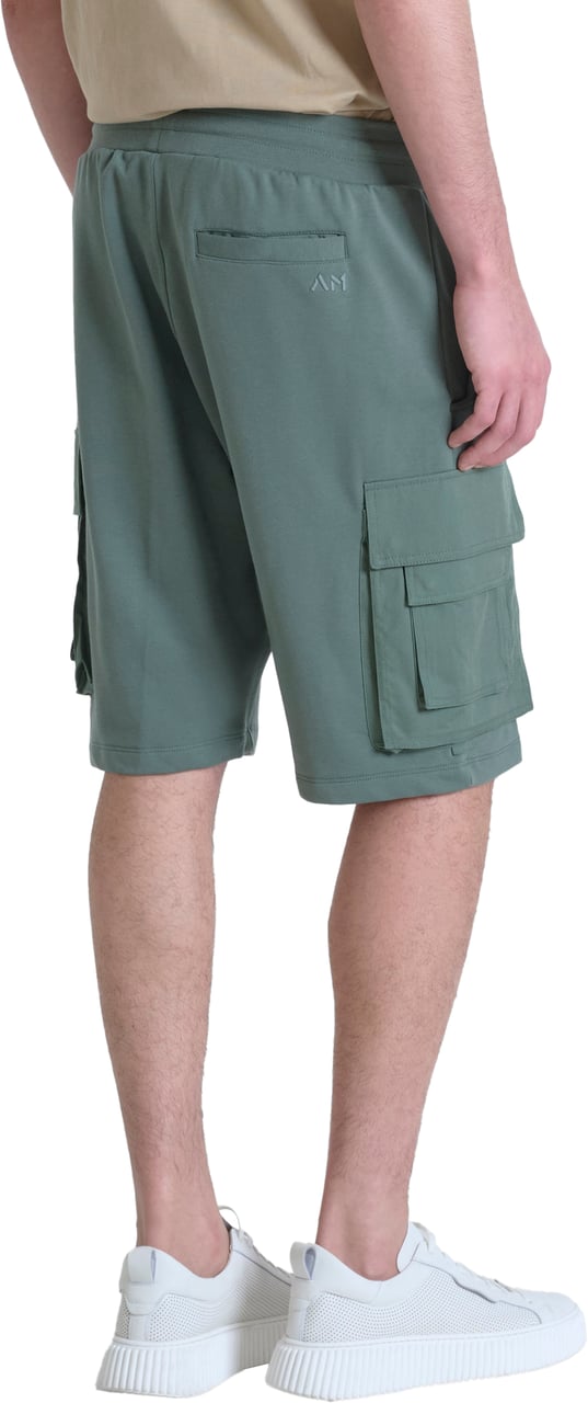 Antony Morato FLEECE SHORTS REGULAR FIT IN SUSTAINABLE COTTON BLEND FABRIC WITH EMBROIDERED LOGO Groen