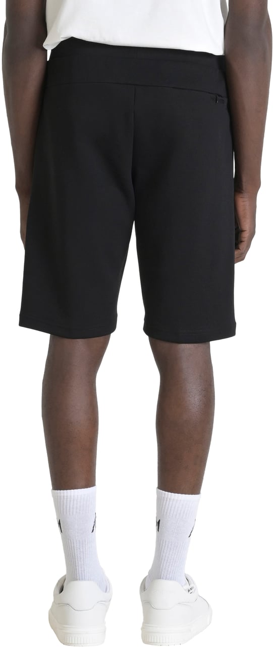 Antony Morato FLEECE SHORTS REGULAR FIT IN INTERLOCK COTTON BLEND FABRIC WITH RUBBER INJECTION LOGO PRINT Zwart