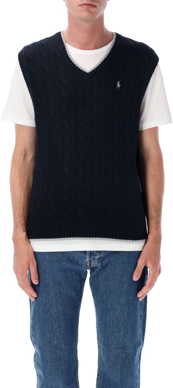 Ralph Lauren V-Neck Sleeveless Blu Blauw