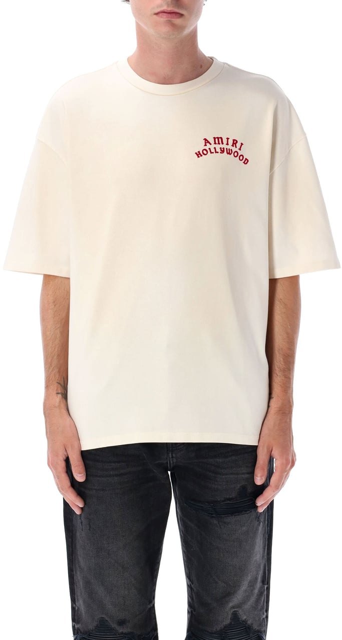 Amiri Amiiri Hollywood Tshirt Ivory Red Divers