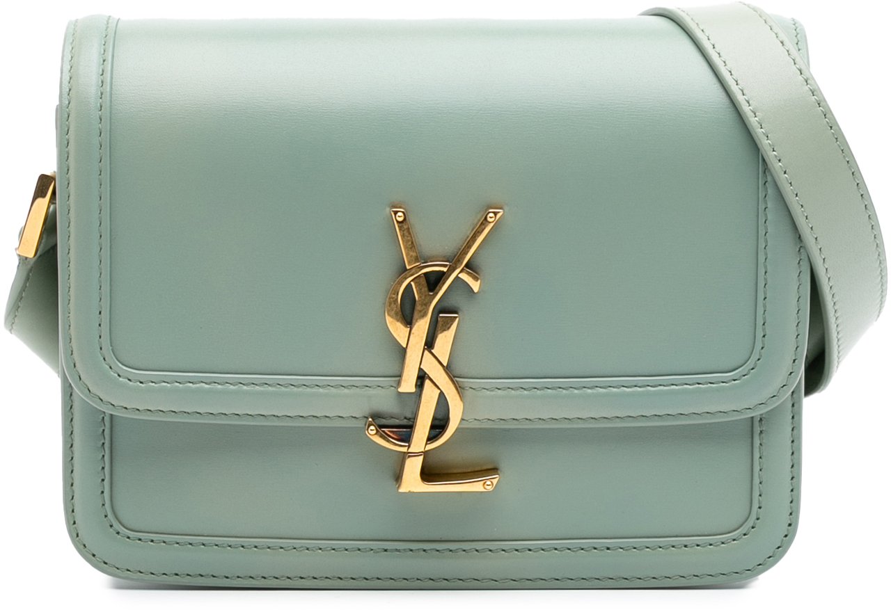 Saint Laurent Small Calfskin Solferino Satchel In Box Blauw