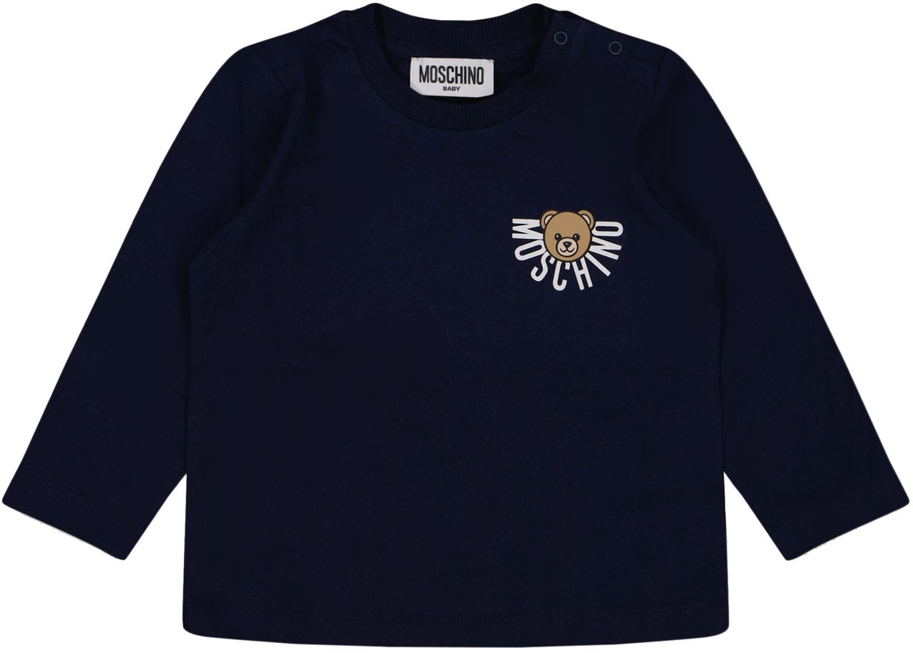 Moschino Moschino Baby Unisex T-Shirt In Navy Blauw