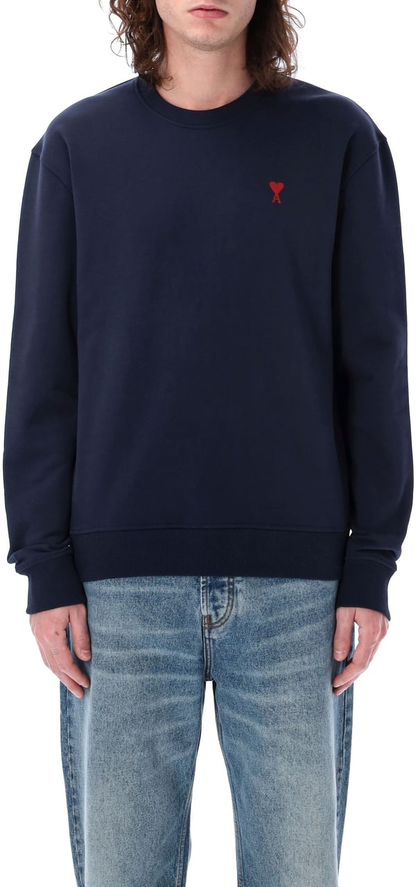 AMI Paris Red Adc Crewneck Blu Blauw
