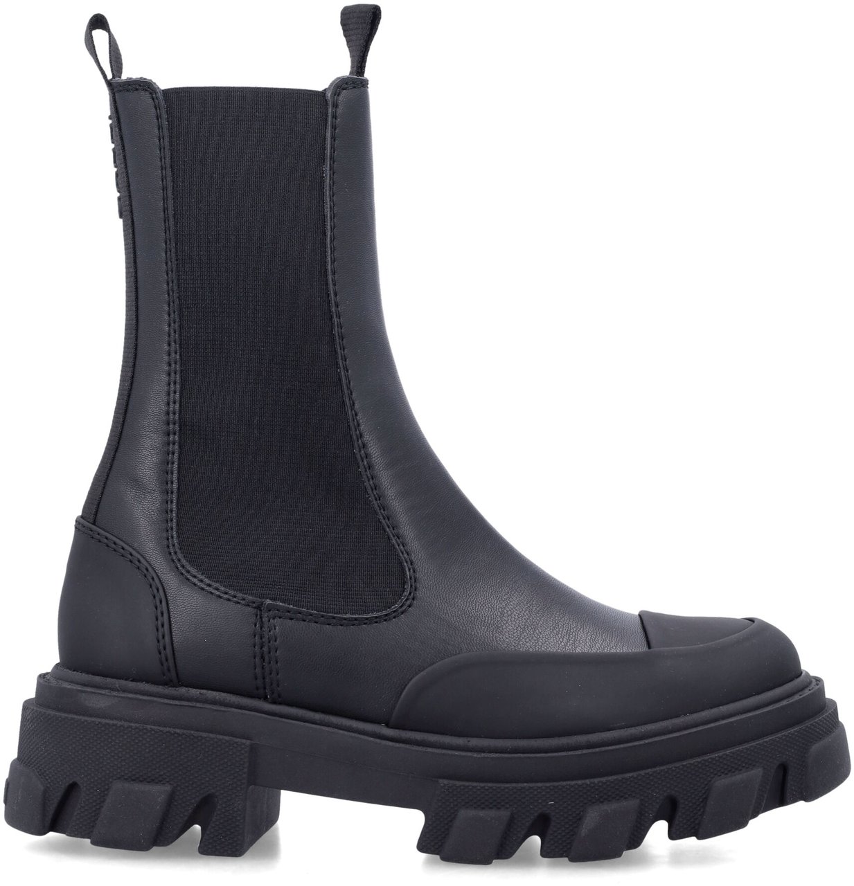 Ganni Cleated Mid Chelsea Boot Nero Zwart