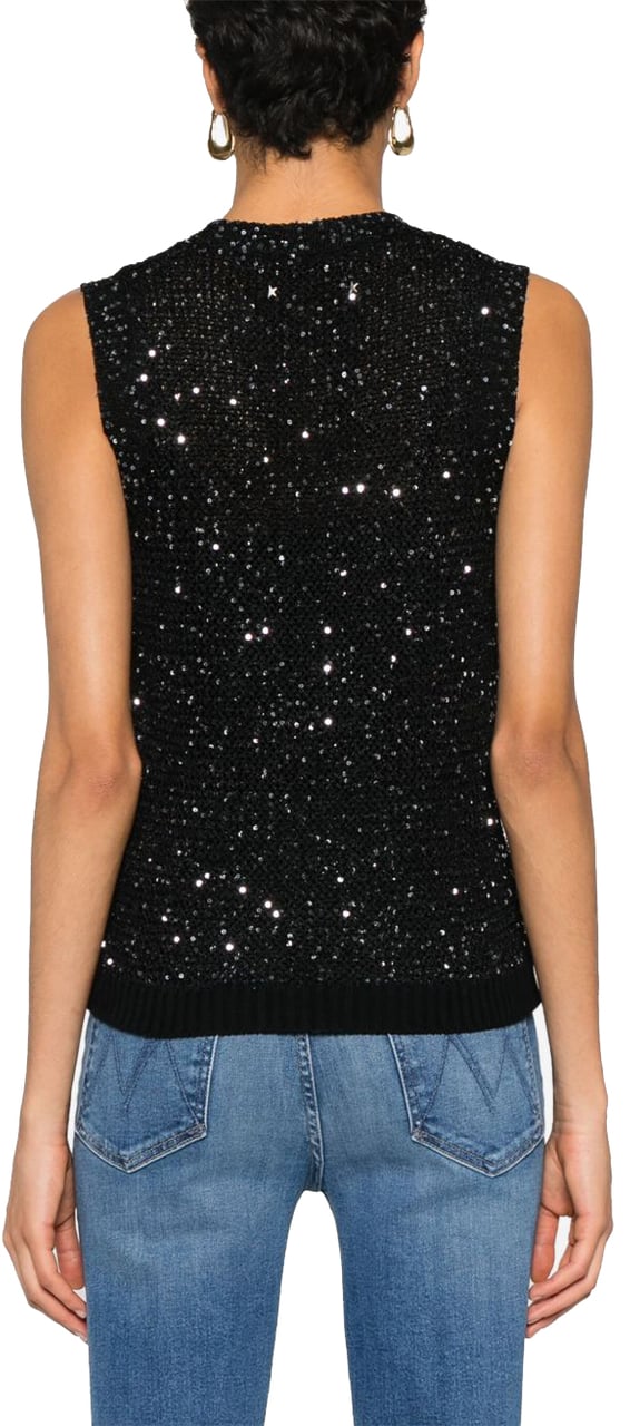 Golden Goose Knit vest with sequins 'Melyssa' Zwart