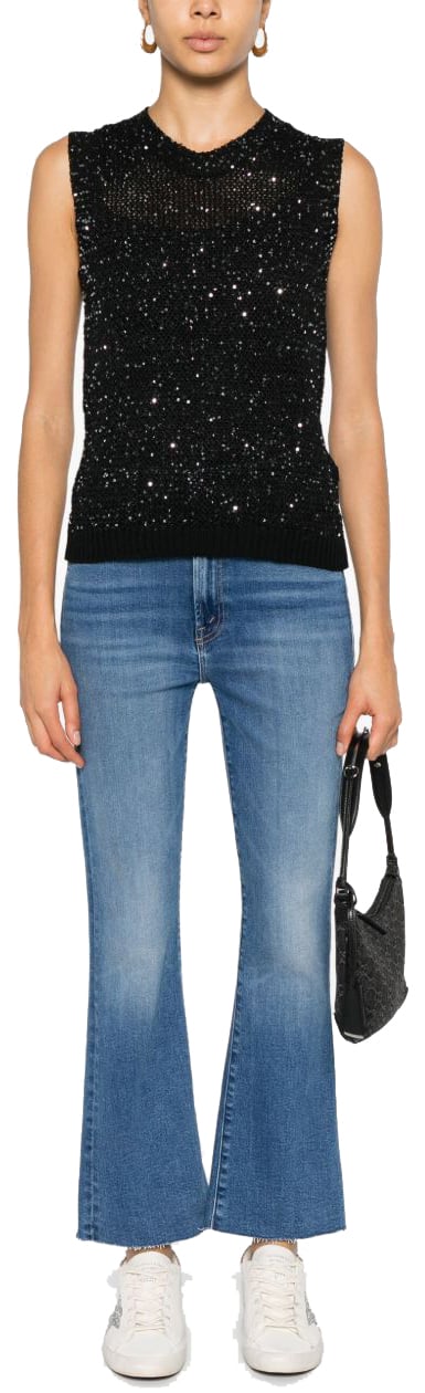 Golden Goose Knit vest with sequins 'Melyssa' Zwart