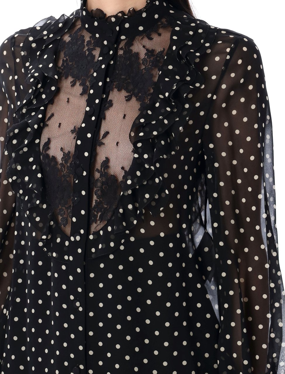 Valentino Garavani Shirt Pois Ruffle Blackivory Divers