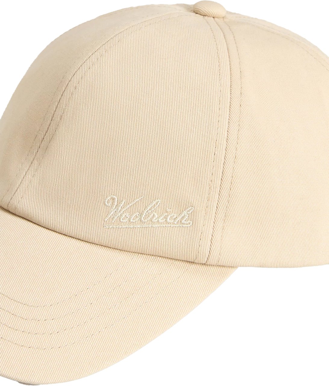 Woolrich Logo Baseball Cap White Pepper Beige