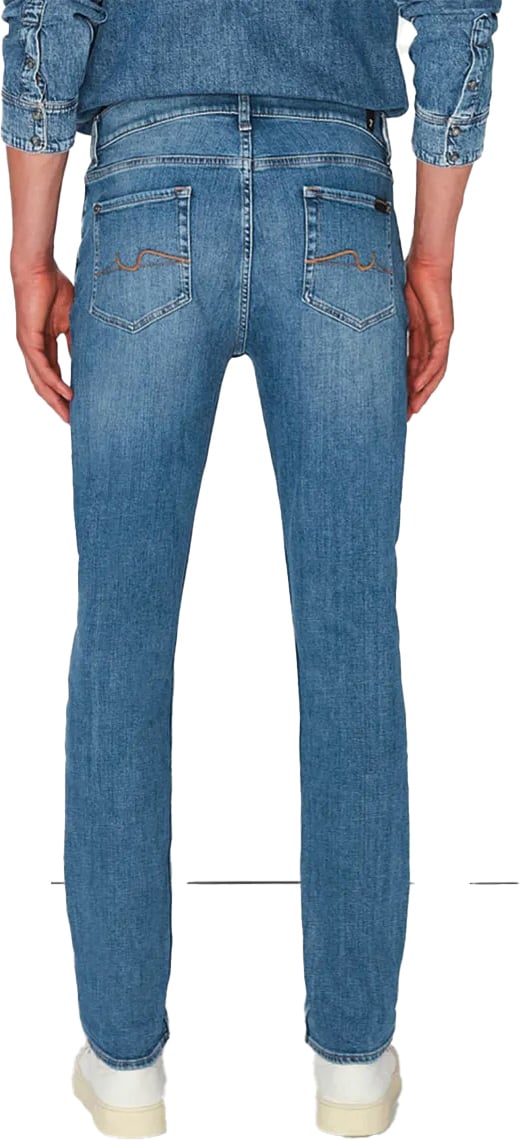 7 For All Mankind Slimmy Jazz Age Mid Blue Blauw
