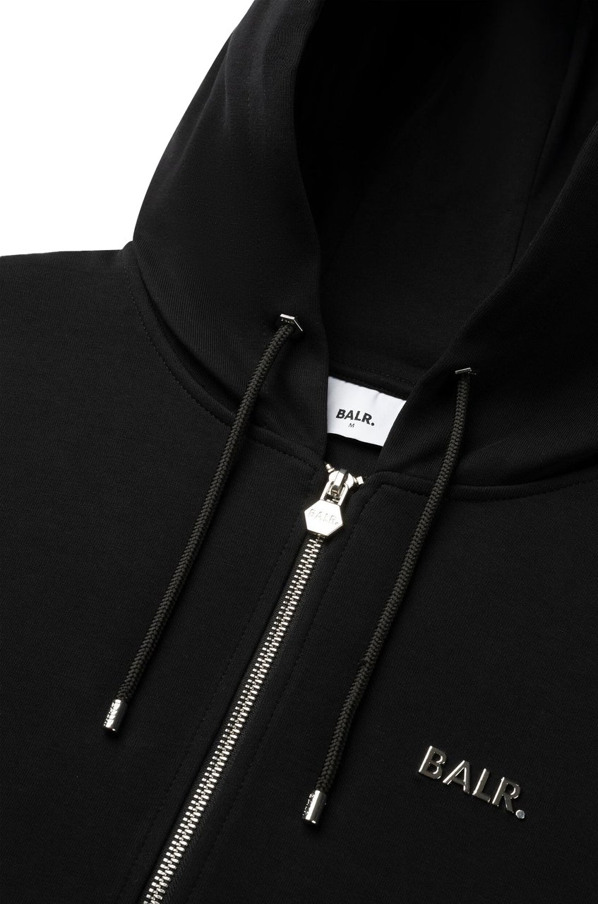 BALR Q Series Regular Zip Hoodie Black Zwart