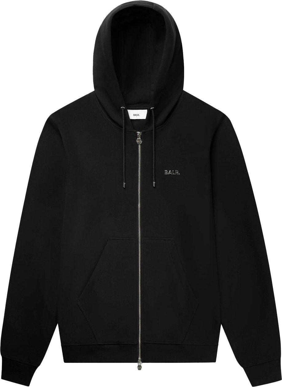 BALR Q Series Regular Zip Hoodie Black Zwart
