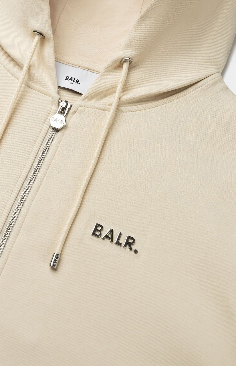 BALR Q Series Regular Zip Hoodie Swan Beige