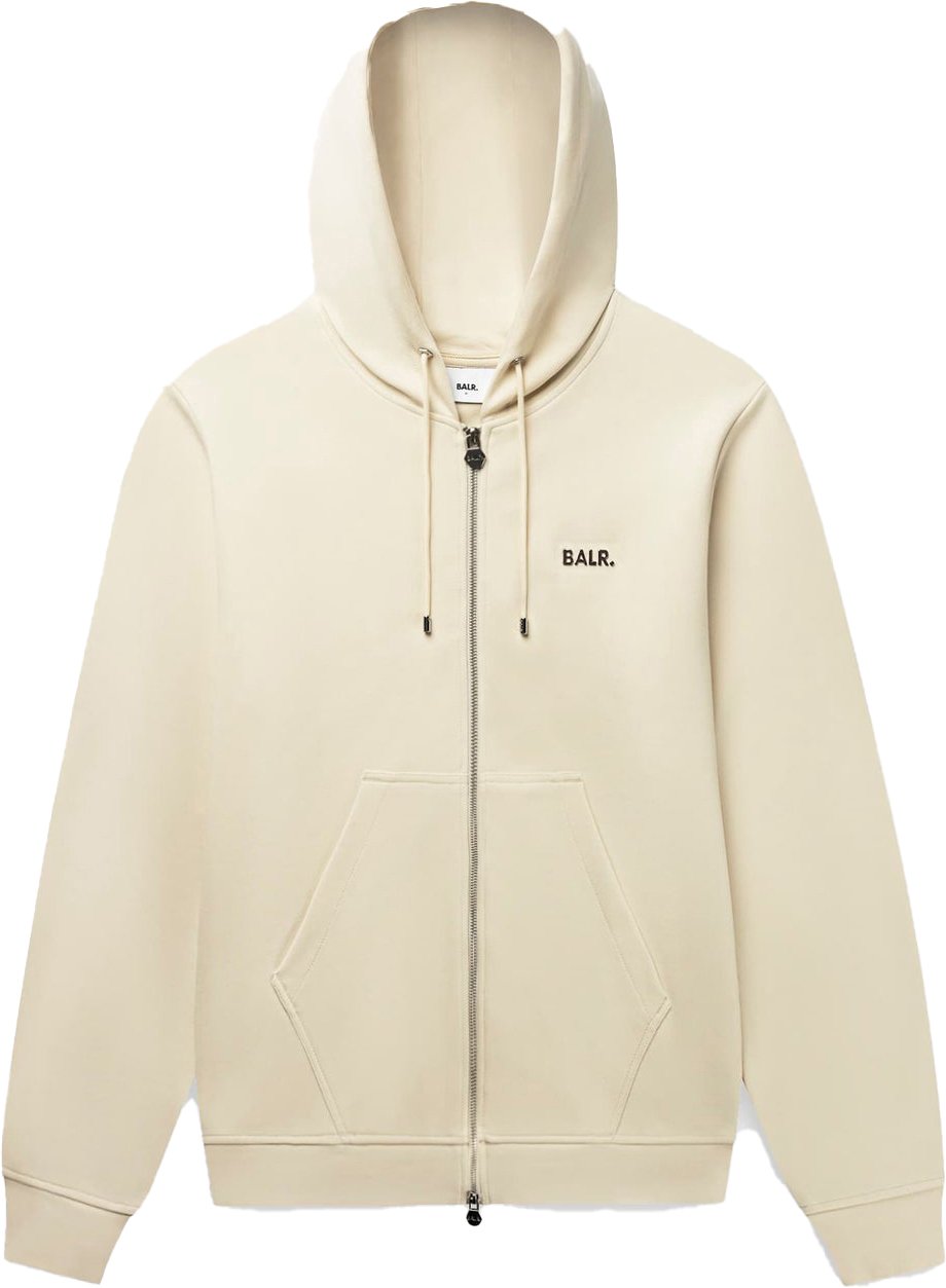 BALR Q Series Regular Zip Hoodie Swan Beige