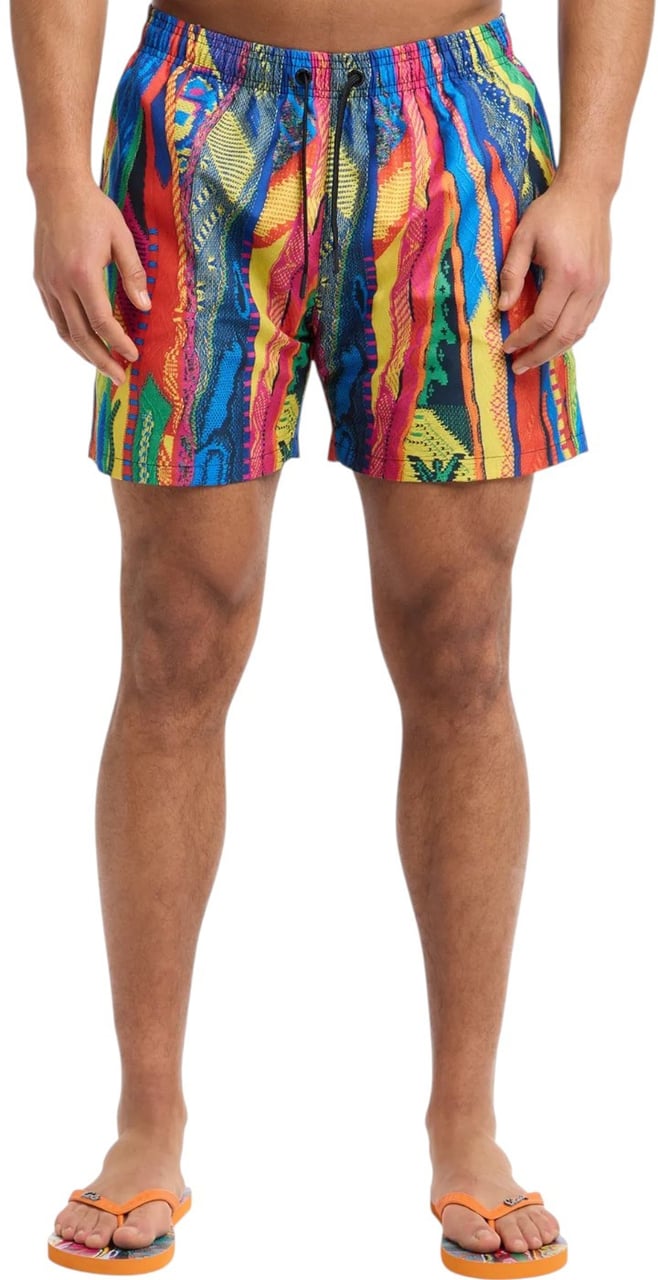Carlo Colucci Knit Print Swimshort Red Divers