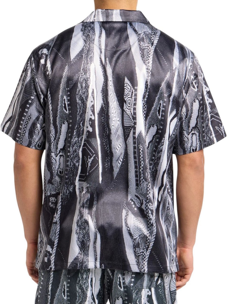 Carlo Colucci Knit Print Shirt Black Zwart
