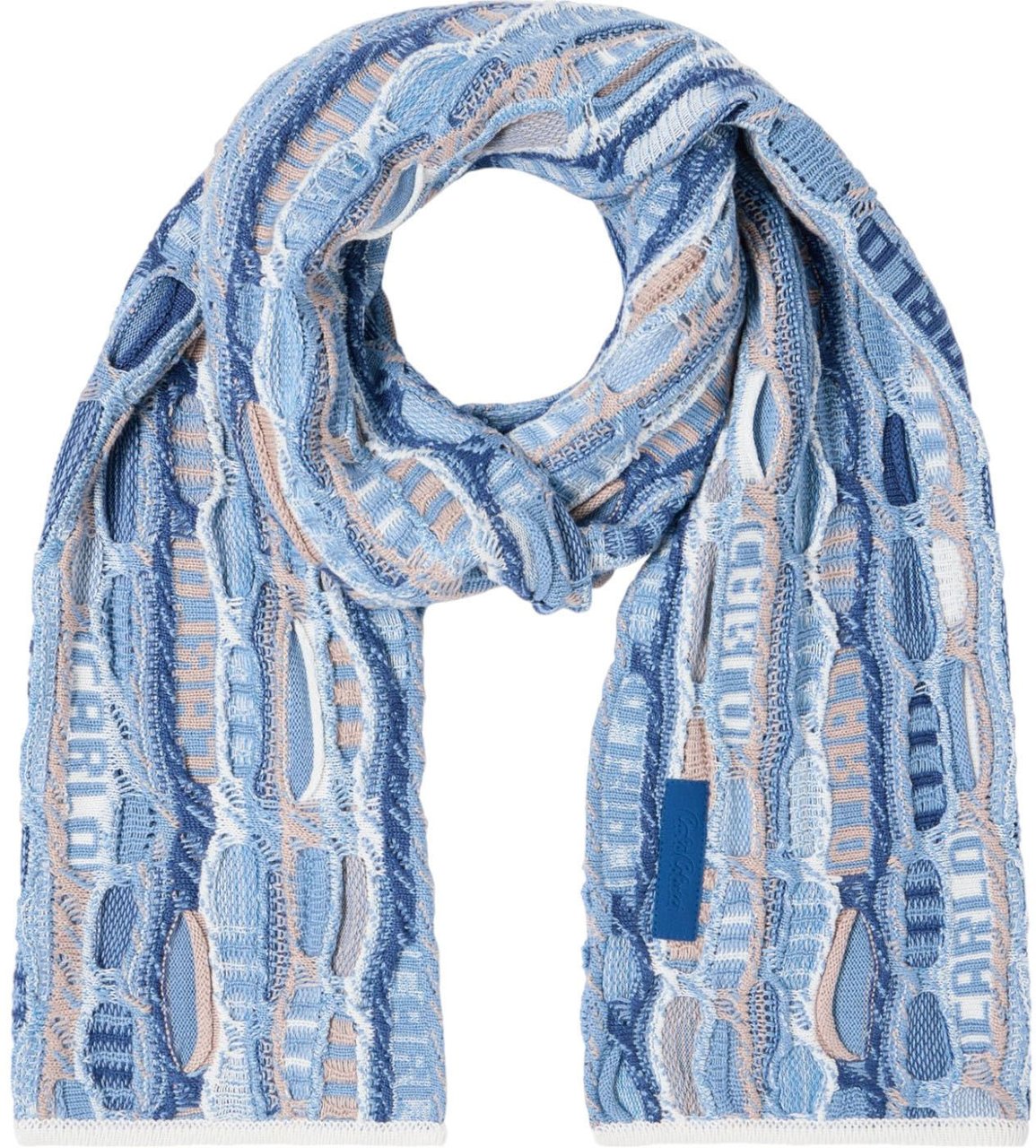 Carlo Colucci Knit Scarf Blue Blauw