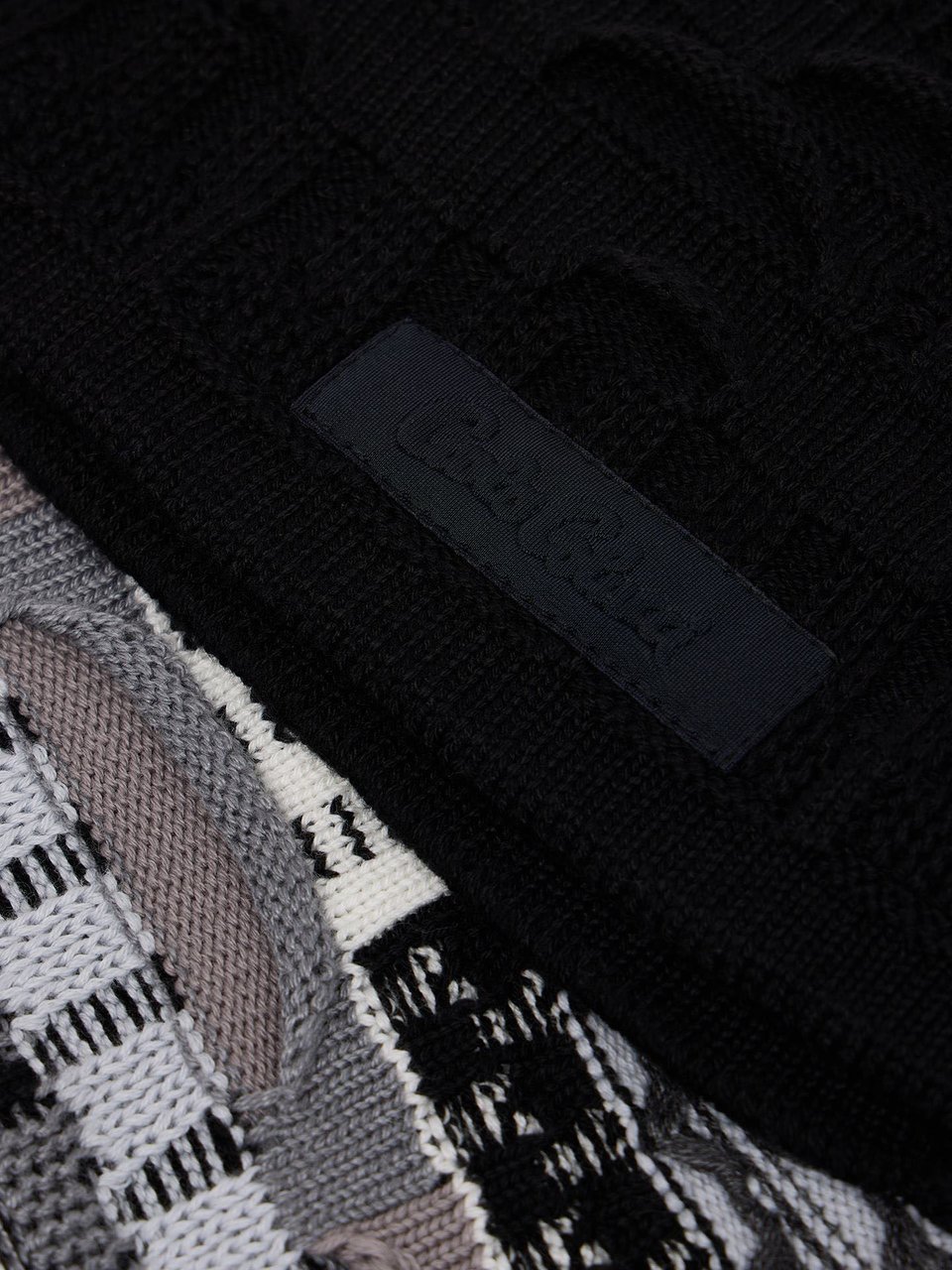 Carlo Colucci Knit Scarf Black Zwart