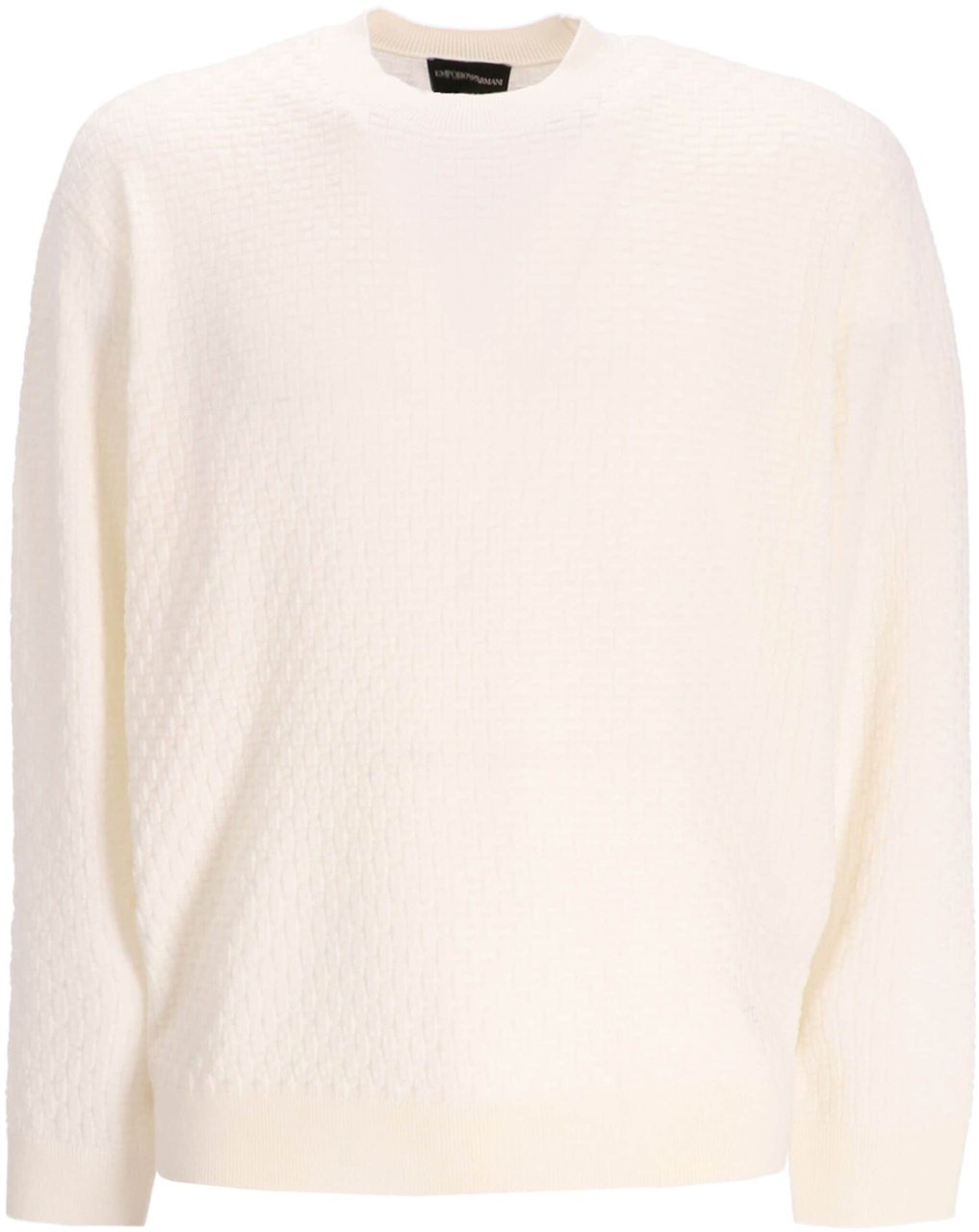 Emporio Armani Micro Textured Weave Chevron White Wit