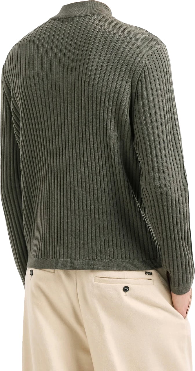 Emporio Armani Zip Neck Military Green Groen