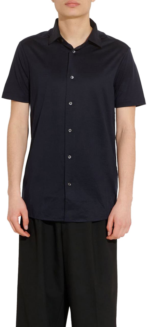 Emporio Armani Doorknoop Polo Blauw Blauw