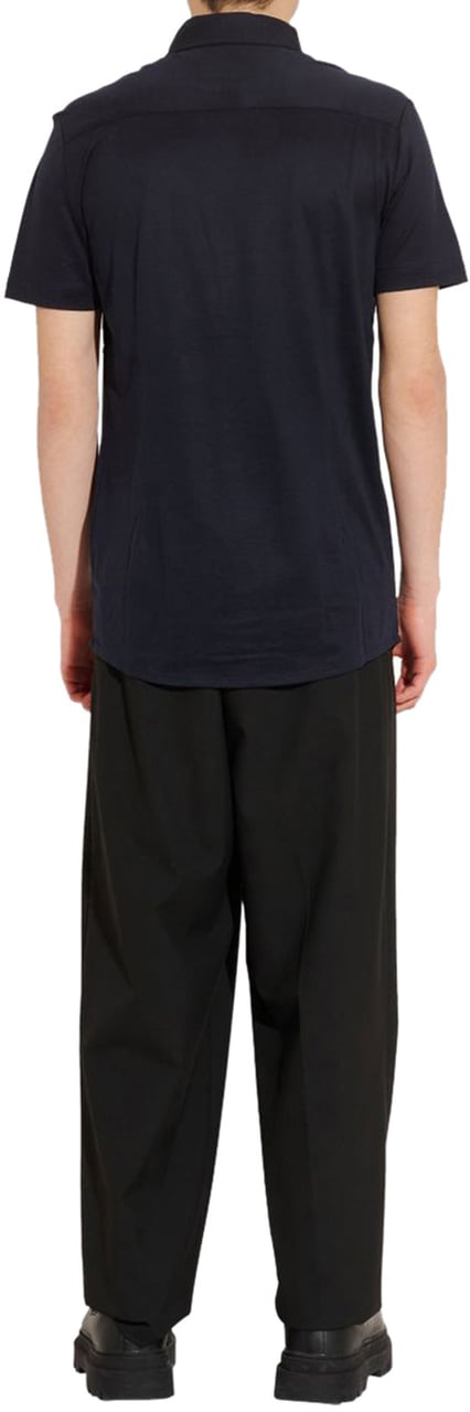 Emporio Armani Doorknoop Polo Blauw Blauw