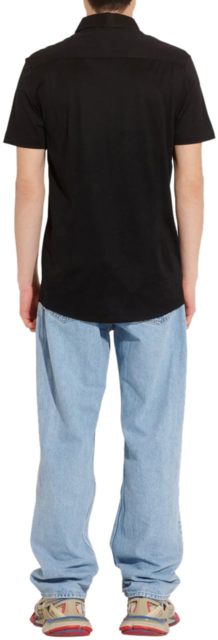 Emporio Armani Doorknoop Polo Zwart Zwart