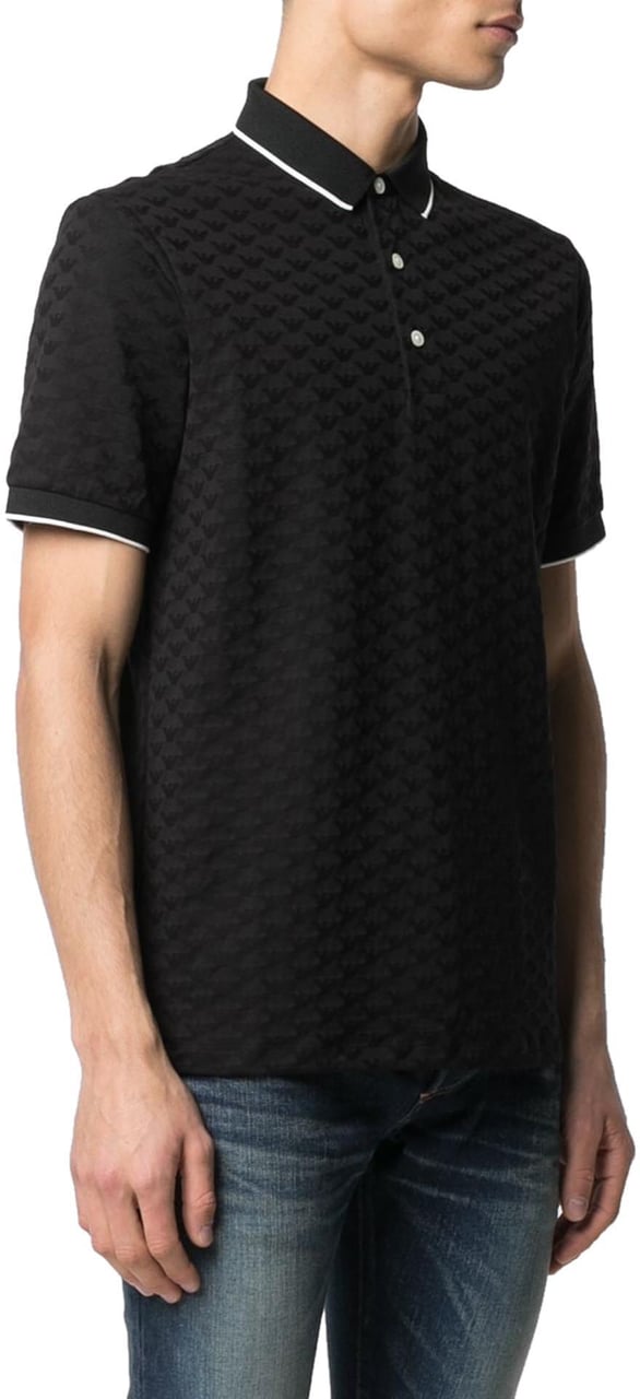 Emporio Armani All-over Jacquard Eagle Black Zwart