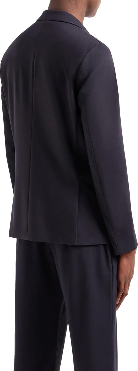 Emporio Armani Stitched Single Breasted Navy Blue Blauw