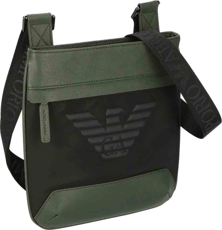 Emporio Armani Saffiano Print Eagle Green Groen