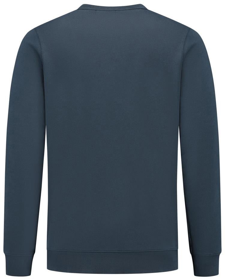 Woolrich Logo Script Crewneck Melton Blue Blauw