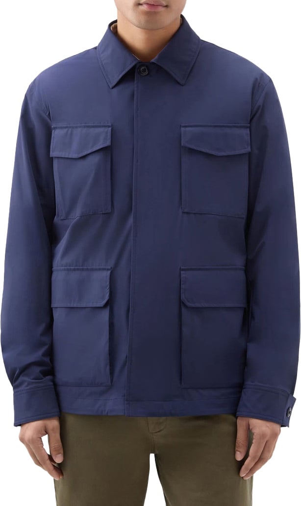Woolrich Matt Stretch Field Jacket Martime Blauw